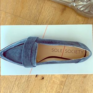 New w Box - Blue Suede Loafers - 9 - Sole Society